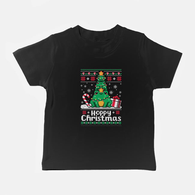 Hoppy Christmas Tree Frog-Baby-Basic-Tee-NemiMakeit