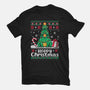 Hoppy Christmas Tree Frog-Womens-Fitted-Tee-NemiMakeit