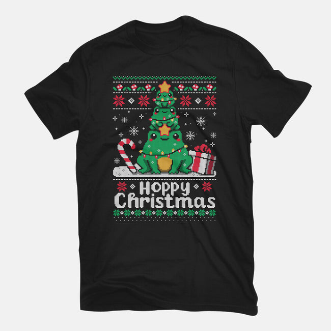 Hoppy Christmas Tree Frog-Womens-Basic-Tee-NemiMakeit