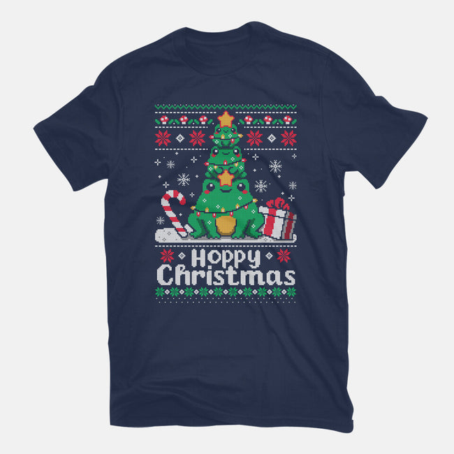 Hoppy Christmas Tree Frog-Womens-Fitted-Tee-NemiMakeit