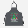 Hoppy Christmas Tree Frog-Unisex-Kitchen-Apron-NemiMakeit
