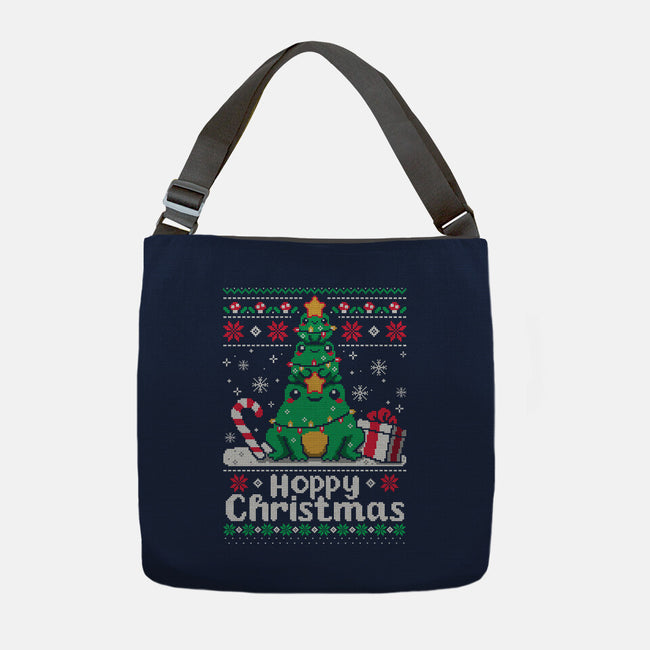 Hoppy Christmas Tree Frog-None-Adjustable Tote-Bag-NemiMakeit