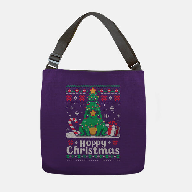 Hoppy Christmas Tree Frog-None-Adjustable Tote-Bag-NemiMakeit