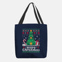 Hoppy Christmas Tree Frog-None-Basic Tote-Bag-NemiMakeit