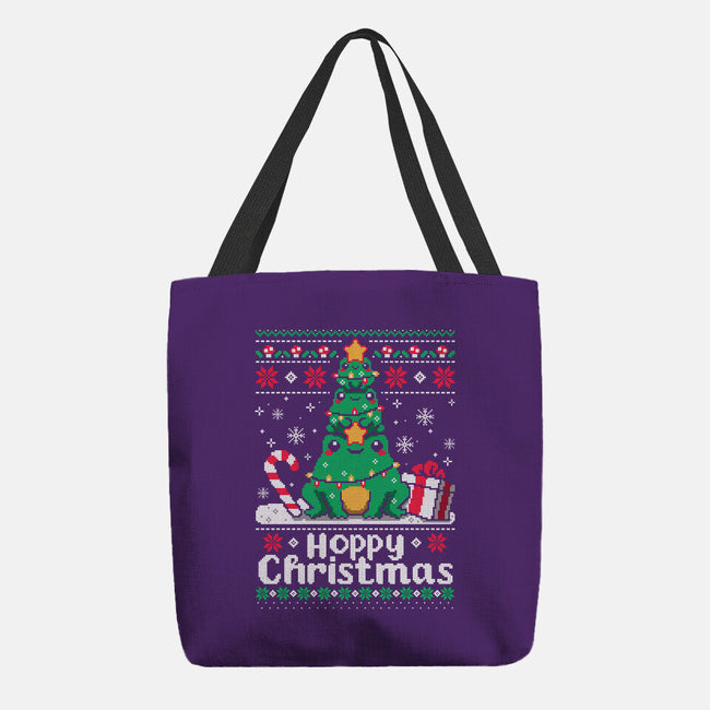 Hoppy Christmas Tree Frog-None-Basic Tote-Bag-NemiMakeit