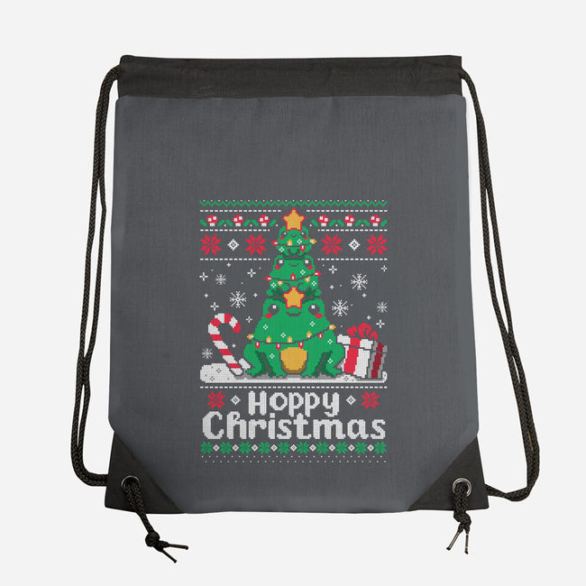 Hoppy Christmas Tree Frog-None-Drawstring-Bag-NemiMakeit
