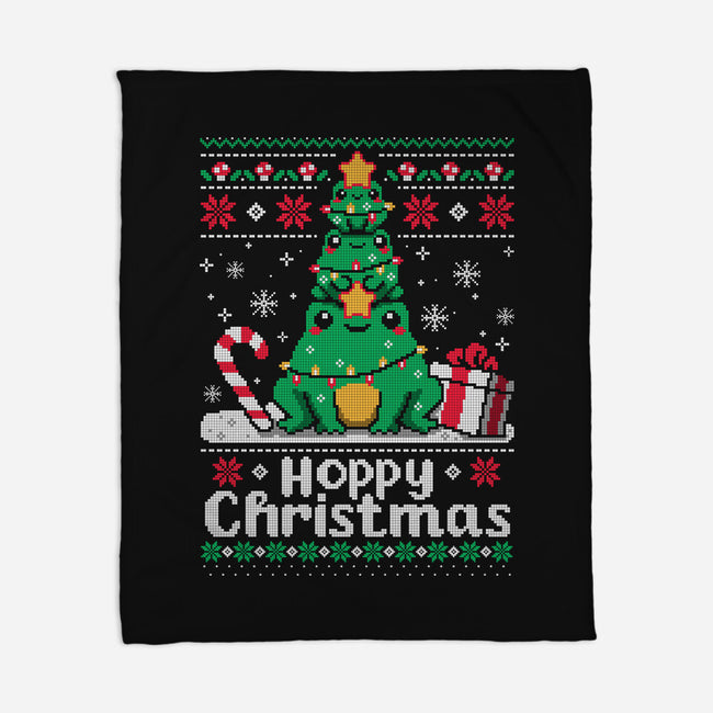Hoppy Christmas Tree Frog-None-Fleece-Blanket-NemiMakeit