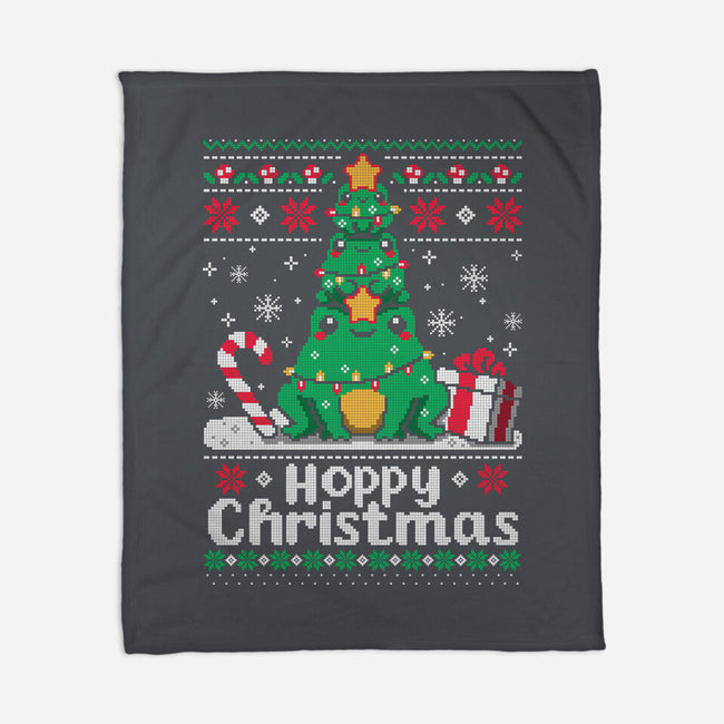 Hoppy Christmas Tree Frog-None-Fleece-Blanket-NemiMakeit