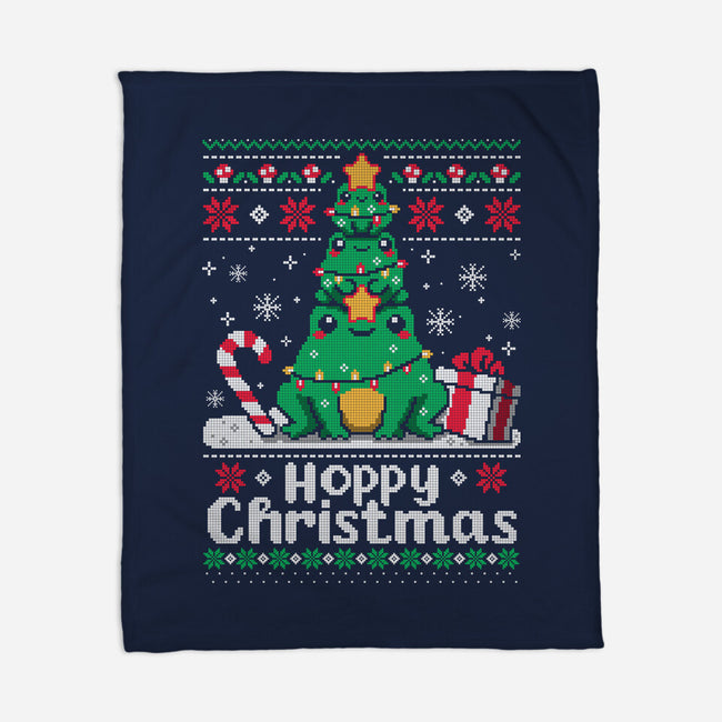Hoppy Christmas Tree Frog-None-Fleece-Blanket-NemiMakeit