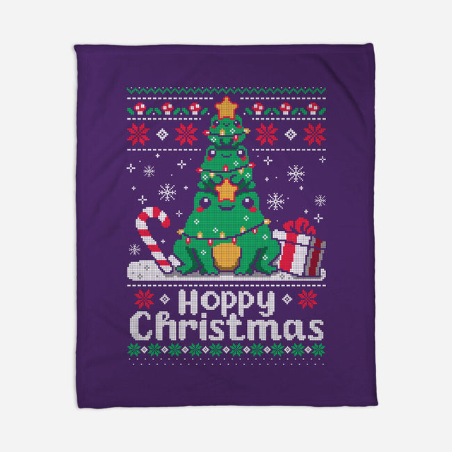 Hoppy Christmas Tree Frog-None-Fleece-Blanket-NemiMakeit