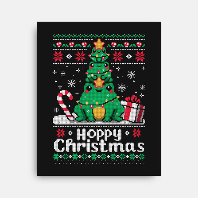 Hoppy Christmas Tree Frog-None-Stretched-Canvas-NemiMakeit