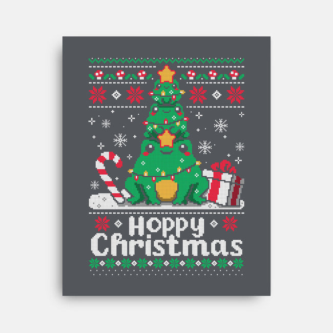 Hoppy Christmas Tree Frog-None-Stretched-Canvas-NemiMakeit
