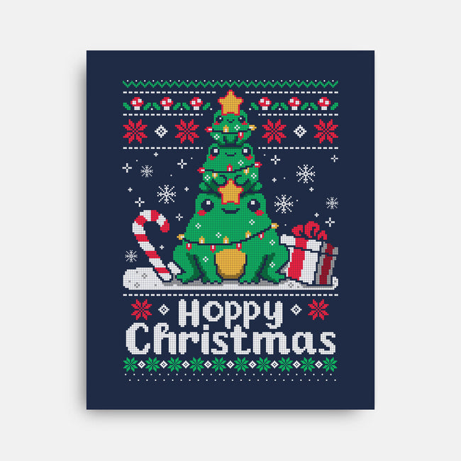 Hoppy Christmas Tree Frog-None-Stretched-Canvas-NemiMakeit