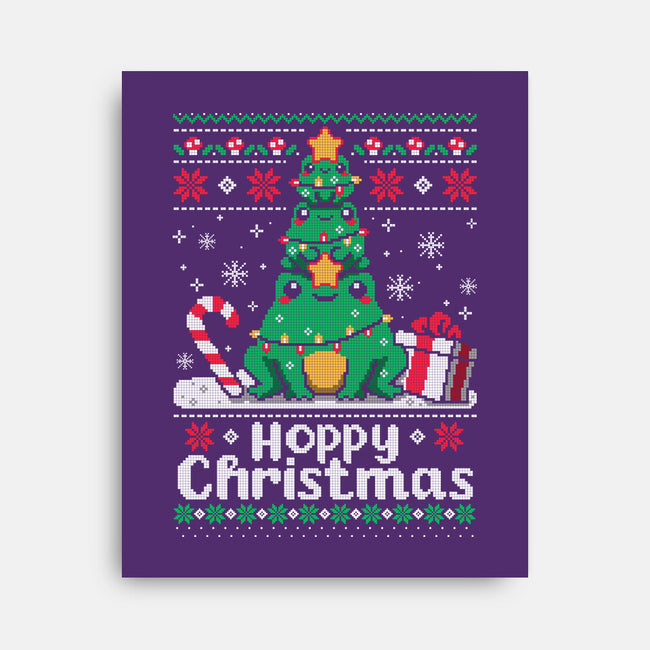 Hoppy Christmas Tree Frog-None-Stretched-Canvas-NemiMakeit