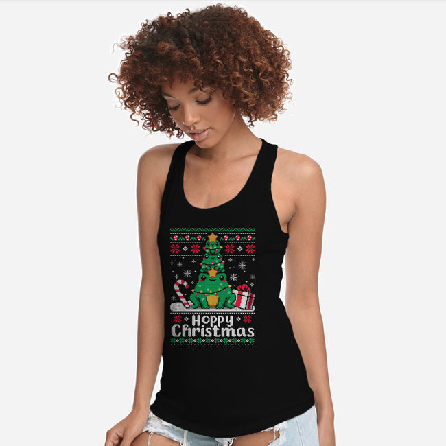 Hoppy Christmas Tree Frog-Womens-Racerback-Tank-NemiMakeit