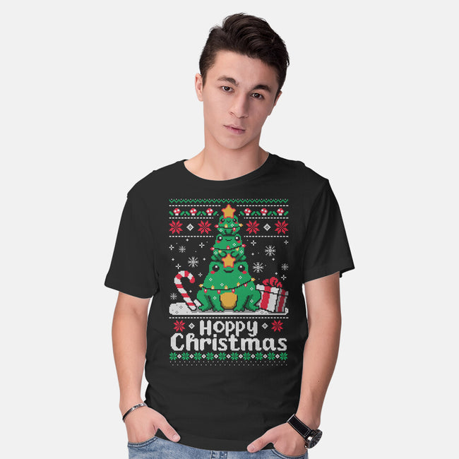 Hoppy Christmas Tree Frog-Mens-Basic-Tee-NemiMakeit