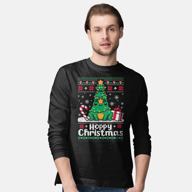 Hoppy Christmas Tree Frog-Mens-Long Sleeved-Tee-NemiMakeit