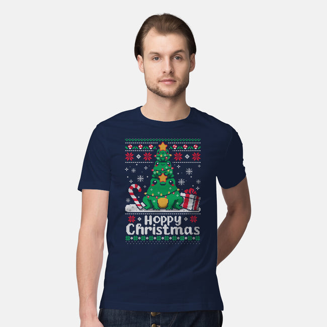 Hoppy Christmas Tree Frog-Mens-Premium-Tee-NemiMakeit