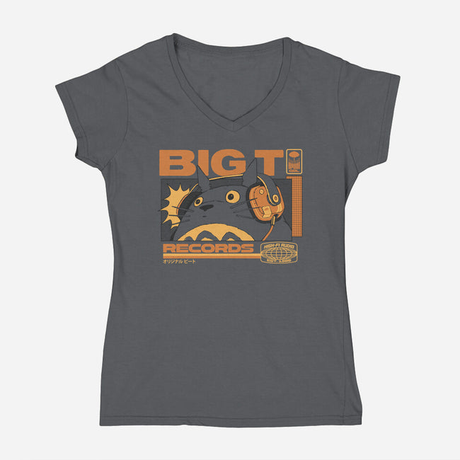 Big T Records-Womens-V-Neck-Tee-ilustrata