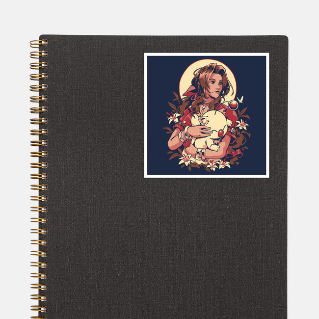 The Lady And The Creature-None-Glossy-Sticker-ilustrata