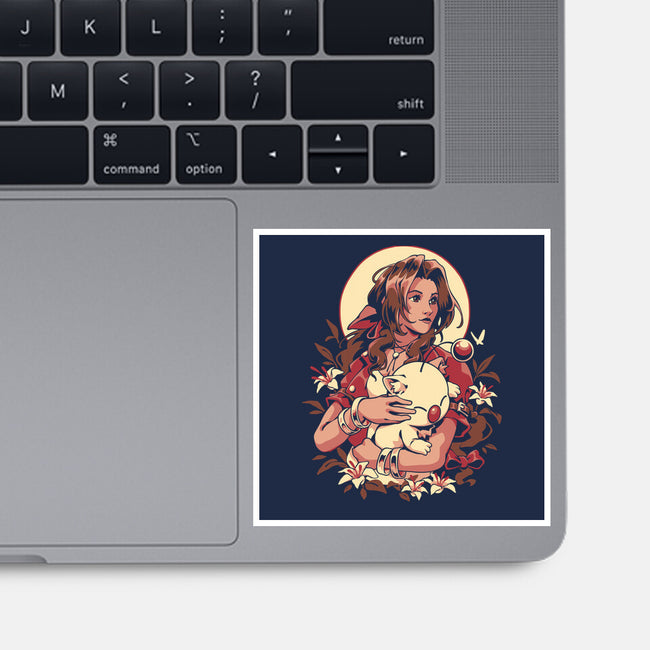 The Lady And The Creature-None-Glossy-Sticker-ilustrata