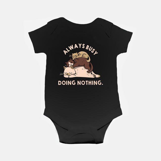 Always Busy Doing Nothing Cats-Baby-Basic-Onesie-tobefonseca