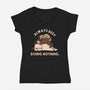Always Busy Doing Nothing Cats-Womens-V-Neck-Tee-tobefonseca