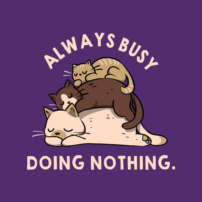 Always Busy Doing Nothing Cats-Womens-Basic-Tee-tobefonseca