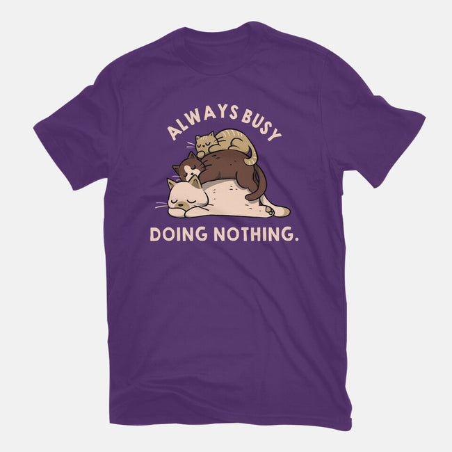 Always Busy Doing Nothing Cats-Womens-Basic-Tee-tobefonseca