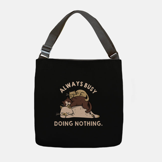 Always Busy Doing Nothing Cats-None-Adjustable Tote-Bag-tobefonseca