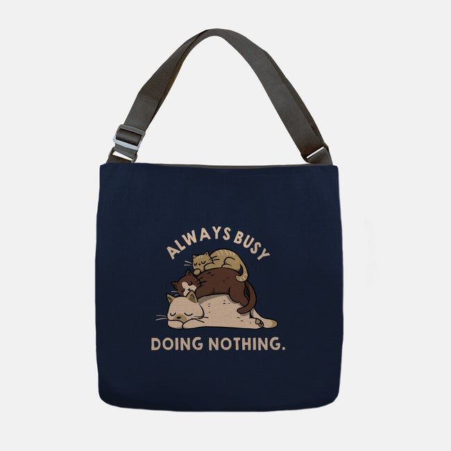 Always Busy Doing Nothing Cats-None-Adjustable Tote-Bag-tobefonseca