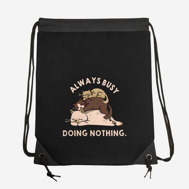 Always Busy Doing Nothing Cats-None-Drawstring-Bag-tobefonseca
