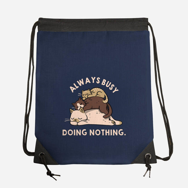 Always Busy Doing Nothing Cats-None-Drawstring-Bag-tobefonseca