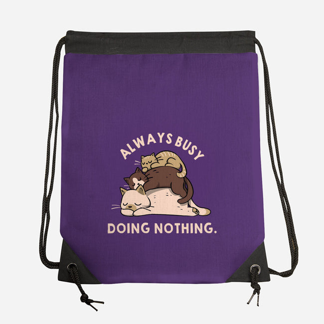 Always Busy Doing Nothing Cats-None-Drawstring-Bag-tobefonseca