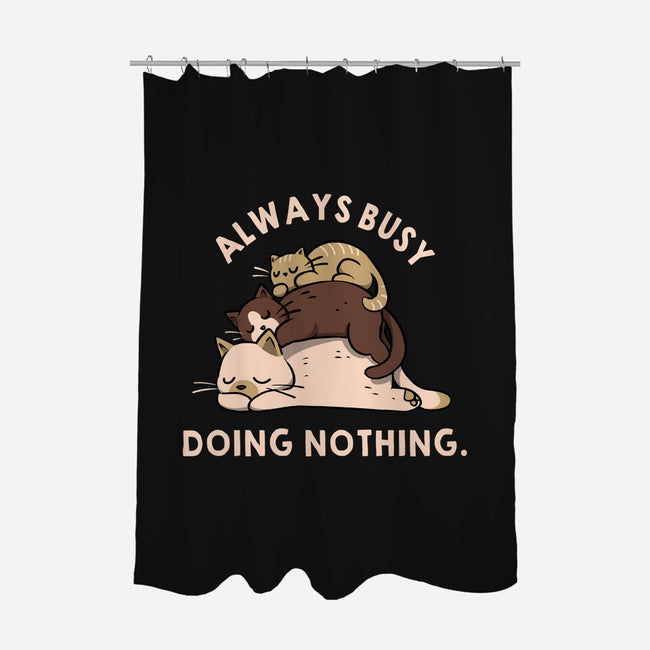 Always Busy Doing Nothing Cats-None-Polyester-Shower Curtain-tobefonseca