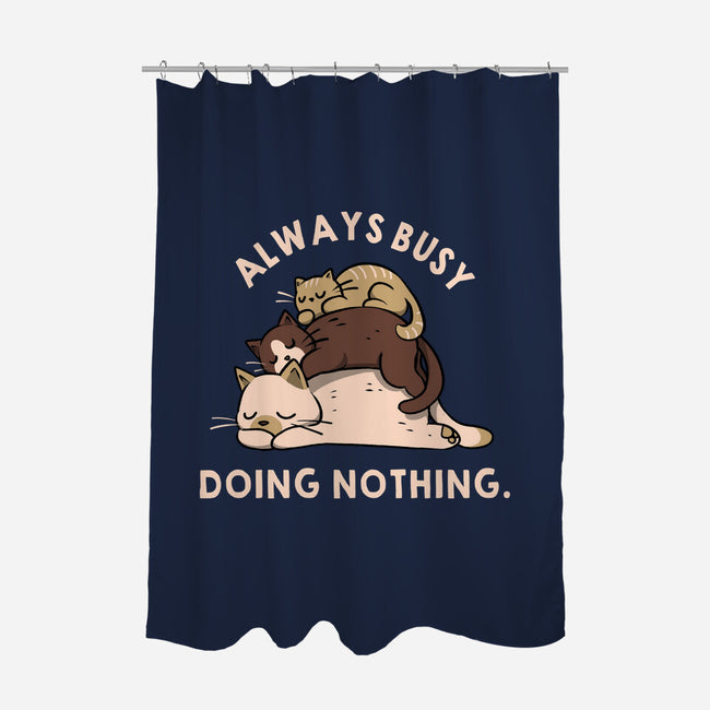 Always Busy Doing Nothing Cats-None-Polyester-Shower Curtain-tobefonseca