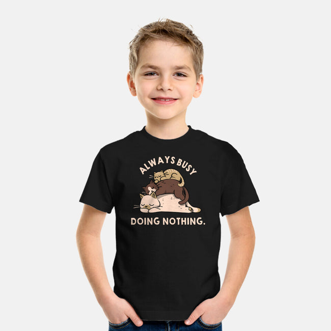 Always Busy Doing Nothing Cats-Youth-Basic-Tee-tobefonseca