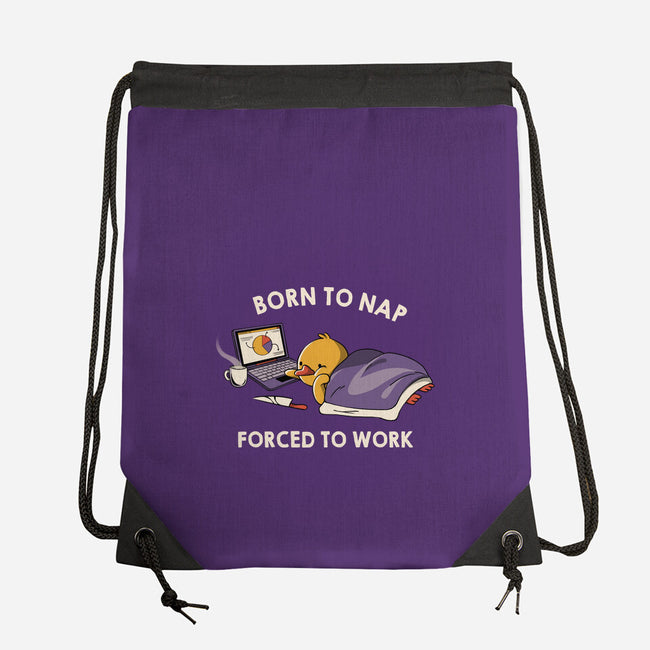 Born  To Nap Forced To Work-None-Drawstring-Bag-tobefonseca