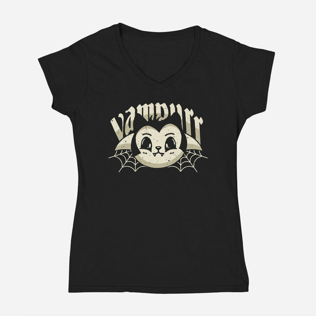 Vampurrr-Womens-V-Neck-Tee-brunopires
