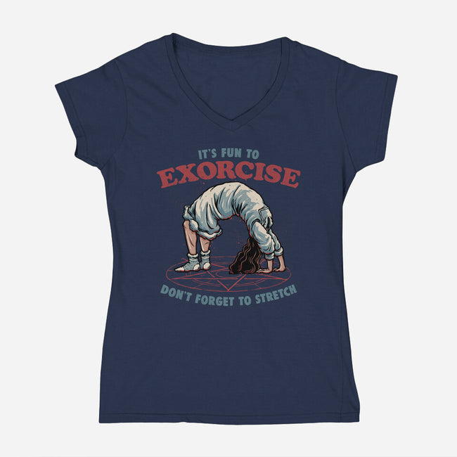 It’s Fun To Exorcise-Womens-V-Neck-Tee-glitchygorilla