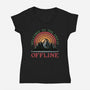 Welcome To The Great Offline-Womens-V-Neck-Tee-glitchygorilla