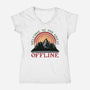 Welcome To The Great Offline-Womens-V-Neck-Tee-glitchygorilla