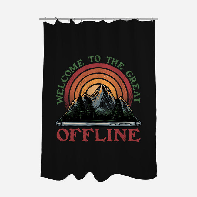 Welcome To The Great Offline-None-Polyester-Shower Curtain-glitchygorilla
