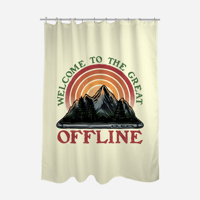 Welcome To The Great Offline-None-Polyester-Shower Curtain-glitchygorilla