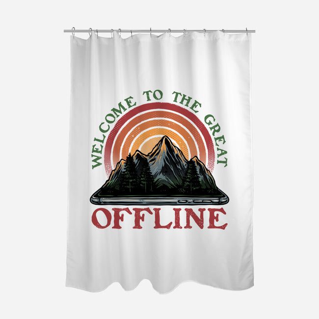 Welcome To The Great Offline-None-Polyester-Shower Curtain-glitchygorilla