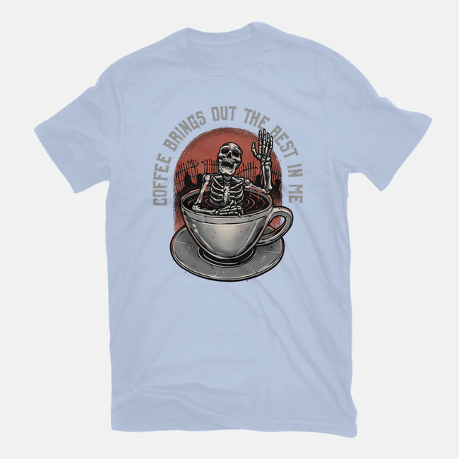 Coffee Brings Out The Best In Me-Unisex-Basic-Tee-glitchygorilla