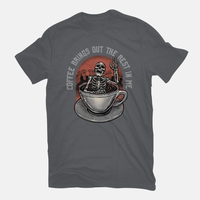 Coffee Brings Out The Best In Me-Unisex-Basic-Tee-glitchygorilla