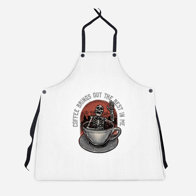 Coffee Brings Out The Best In Me-Unisex-Kitchen-Apron-glitchygorilla