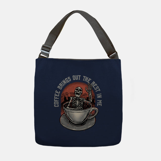 Coffee Brings Out The Best In Me-None-Adjustable Tote-Bag-glitchygorilla