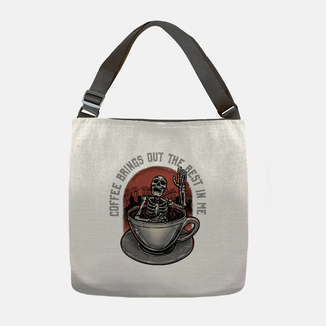 Coffee Brings Out The Best In Me-None-Adjustable Tote-Bag-glitchygorilla